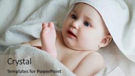  Presentation with baby bath - Presentation design enhanced with six months old baby background and a mint green colored foreground