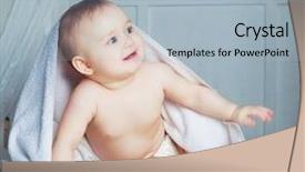  Presentation with baby bath - Presentation enhanced with six months old baby background and a light blue colored foreground