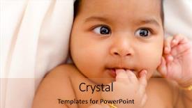  Presentation with baby girl - Presentation theme enhanced with six months old indian baby background and a coral colored foreground
