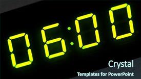  Presentation with clock - Colorful PPT layouts enhanced with six o'clock on digital display backdrop and a wine colored foreground