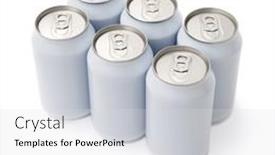  Presentation with beverage - PPT theme having six-pack-of-unprinted-beverage background and a light gray colored foreground