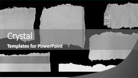  Presentation with newspaper - Cool new slide set with six pieces of torn newspaper backdrop and a gray colored foreground