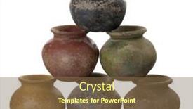  Presentation with mass - Colorful presentation enhanced with six rough clay plant pots mass produced planters with a grunge finish isolated on white backdrop and a tawny brown colored foreground