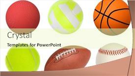  Presentation with dodgeball - Slides featuring six-sports-balls-inclusing background and a blonde colored foreground
