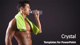  Presentation with fresh man chemistry - Beautiful slides featuring six tastes - fitness man drinking a bottle backdrop and a  colored foreground