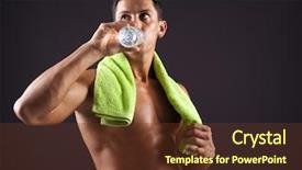  Presentation with fresh man chemistry - Audience pleasing presentation theme consisting of six tastes - fitness man drinking a bottle backdrop and a  colored foreground