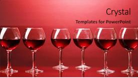  Presentation with red seaweed - Cool new PPT theme with of focus manufacture plant area background backdrop and a light blue colored foreground