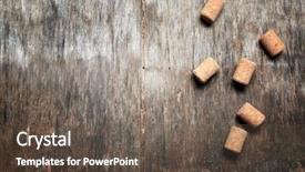  Presentation with old wooden door antique - Beautiful slide set featuring six wine corks on old backdrop and a dark gray colored foreground