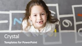  Presentation with preschool - Colorful slide deck enhanced with six years preschool girl looking backdrop and a gray colored foreground