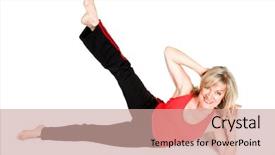  Presentation with yoga - PPT theme featuring sixties does yoga to stay background and a coral colored foreground