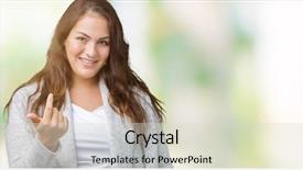  Presentation with plus size fashion model - Beautiful presentation theme featuring size young woman wearing winter backdrop and a soft green colored foreground