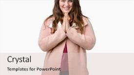  Presentation with young sing woman singing young - PPT layouts consisting of size young woman wearing winter background and a  colored foreground