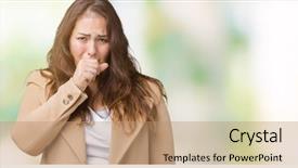  Presentation with healthcare - Audience pleasing slides consisting of size young woman wearing winter backdrop and a coral colored foreground