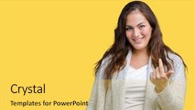  Presentation with winter - Colorful presentation theme enhanced with size young woman wearing winter backdrop and a yellow colored foreground