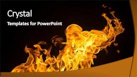  Presentation with fire flames on a black - Presentation theme having sizzling - fire flames collection isolated background and a  colored foreground