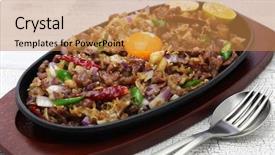  Presentation with filipino - PPT layouts consisting of sizzling pork sisig filipino cuisine background and a coral colored foreground