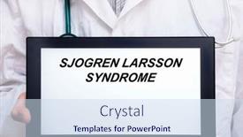  Presentation with disease - Presentation design enhanced with sjogren-larsson-syndrome-doctor background and a sky blue colored foreground