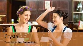  Presentation with playing cards - Colorful presentation enhanced with skat - pub - friends in tracht backdrop and a gold colored foreground