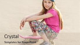  Presentation with long hair - Presentation consisting of skate boarding - girl with long hair sitting background and a  colored foreground