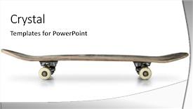  Presentation with old fashioned black and white - Slides enhanced with skate boarding - old skateboard isolated on white background and a  colored foreground