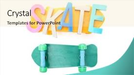  Presentation with work the word in your life - Audience pleasing PPT layouts consisting of skate word on a skate backdrop and a  colored foreground