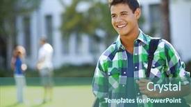  Presentation with school trips - Beautiful presentation featuring skateboard and backpack outside school backdrop and a ocean colored foreground