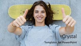  Presentation with ramp - Slide set featuring skateboard at a ramp background and a light blue colored foreground