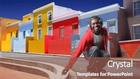  Presentation with colorful music - Slides having skateboard in a colorful african background and a violet colored foreground