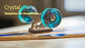  Presentation with thrift shop - Audience pleasing PPT layouts consisting of skateboard-on-a-table backdrop and a tawny brown colored foreground