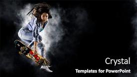  Presentation with extreme - Slide set featuring skateboarder-doing-a-jumping-trick background and a black colored foreground