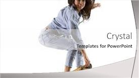  Presentation with extreme - Slide set enhanced with skateboarder-doing-a-jumping-trick background and a white colored foreground