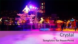  Presentation with ice rink - Beautiful theme featuring skaters are blurred in motion backdrop and a lilac colored foreground