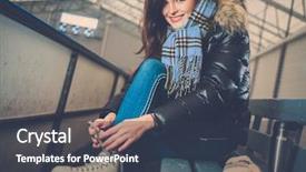  Presentation with ice rink - PPT theme having skates on ice skating rink background and a tawny brown colored foreground