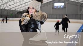  Presentation with ice rink - PPT layouts with skates on ice skating background and a gray colored foreground