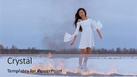  Presentation with winter skates - Theme featuring skates with burning fire background and a  colored foreground