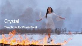  Presentation with winter skates - Amazing theme having skates with burning fire backdrop and a  colored foreground