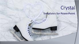  Presentation with ice rink - Colorful PPT theme enhanced with skating ice skates on rink backdrop and a sky blue colored foreground