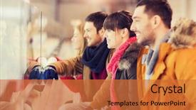  Presentation with figure skating - Audience pleasing PPT theme consisting of skating performance on skating rink backdrop and a red colored foreground