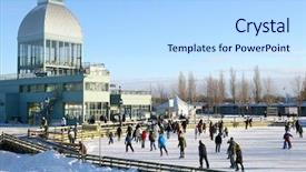  Presentation with skating - Presentation consisting of skating ring in winter background and a  colored foreground