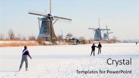  Presentation with skating - Presentation theme consisting of skating scene background and a light gray colored foreground