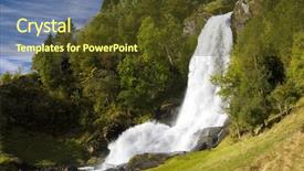  Presentation with waterfall - Beautiful PPT theme featuring skeie waterfall norway backdrop and a tawny brown colored foreground