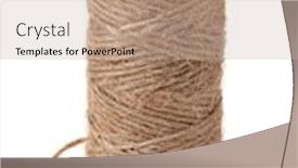  Presentation with natural - PPT theme consisting of skein-of-natural-jute-twine background and a mint green colored foreground