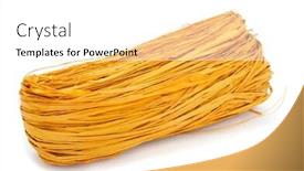  Presentation with natural - Slides featuring skein of natural raffia dyed background and a white colored foreground