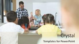  Presentation with human body - Slide set enhanced with skeletal - front view of a caucasian background and a lemonade colored foreground