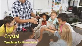  Presentation with skeletal - Cool new theme with skeletal - front view of a teacher backdrop and a tawny brown colored foreground