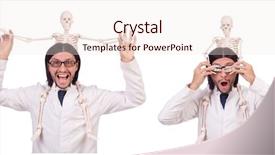  Presentation with skeleton - Beautiful PPT theme featuring skeletal - funny teacher with skeleton isolated backdrop and a sky blue colored foreground