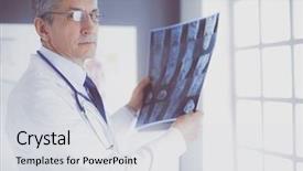  Presentation with roentgen - Amazing presentation having skeletal - male doctor holding x-ray backdrop and a light gray colored foreground