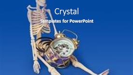  Presentation with skeleton - PPT layouts with skeleton-and-broken-clock-isolated background and a ocean colored foreground