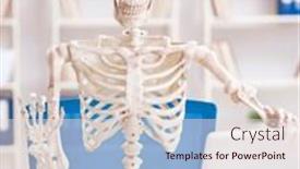  Presentation with skeleton - Beautiful theme featuring skeleton-businessman-working backdrop and a lemonade colored foreground