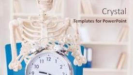  Presentation with skeleton - Presentation featuring skeleton-businessman-working background and a lemonade colored foreground